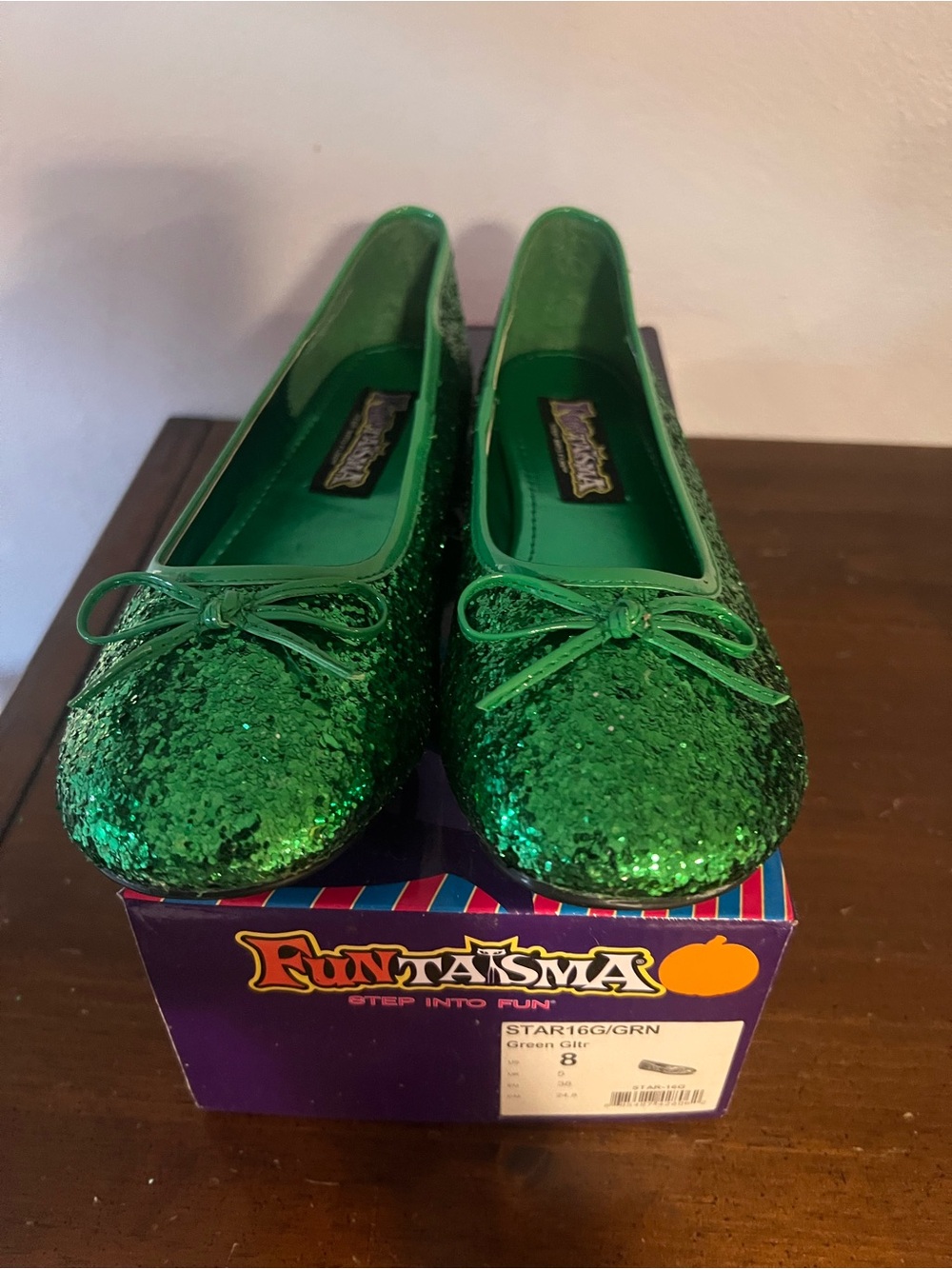 Funtasma Emerald Green Sequin Ballet Flats with Bow